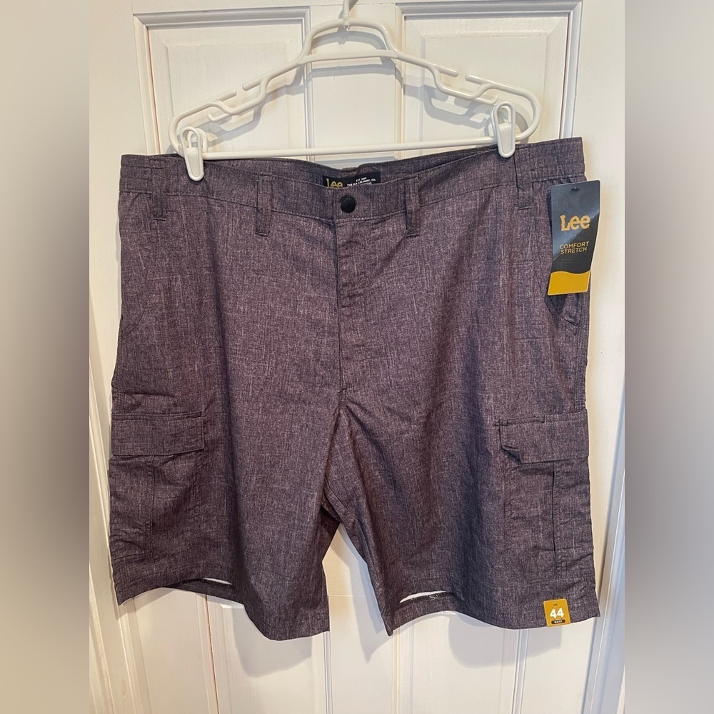 Lee Men's Cargo Shorts Lot- Heather Charcoal and Black Size 44